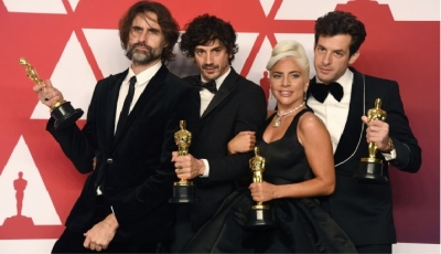 Andrew Wyatt, Anthony Rossomando, Lady Gaga e Mark Ronson os compositores de &#039;Shallow&#039;, música vencedora na categoria &#039;Melhor Canção Original&#039; do Oscar 2019